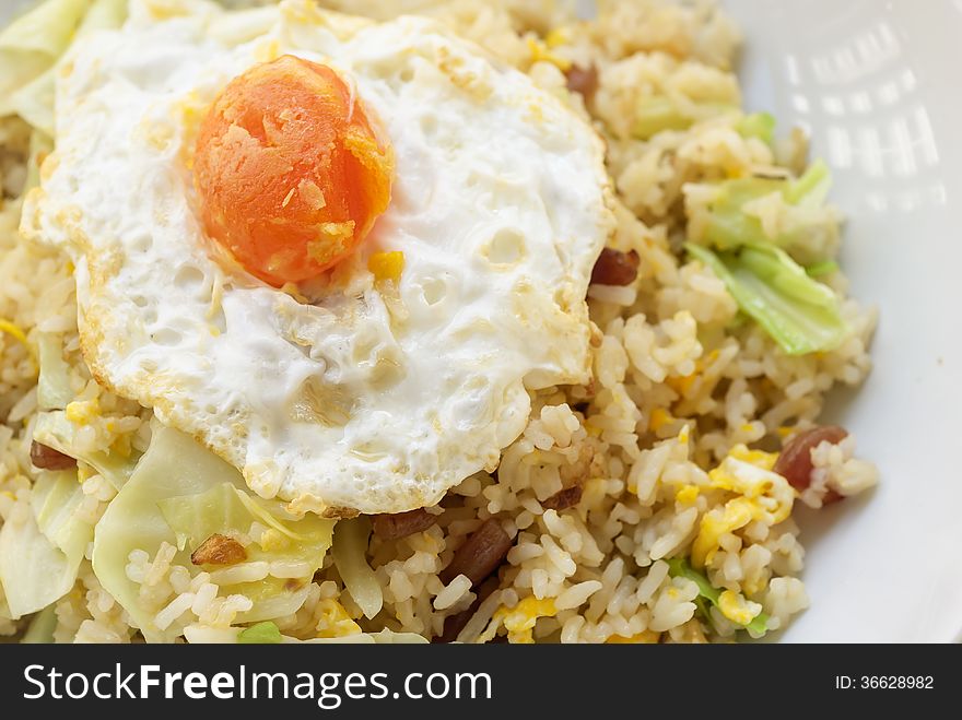 Fried Rice with Chinese Sausage  and Salted Egg Yolk