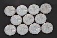 Singapore Coins Stock Image