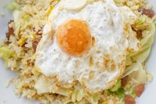 Fried Rice With Chinese Sausage And Salted Egg Yolk Royalty Free Stock Photo Fried Rice With Chinese Sausage And Salted Egg Yolk Royalty Free Stock Photo