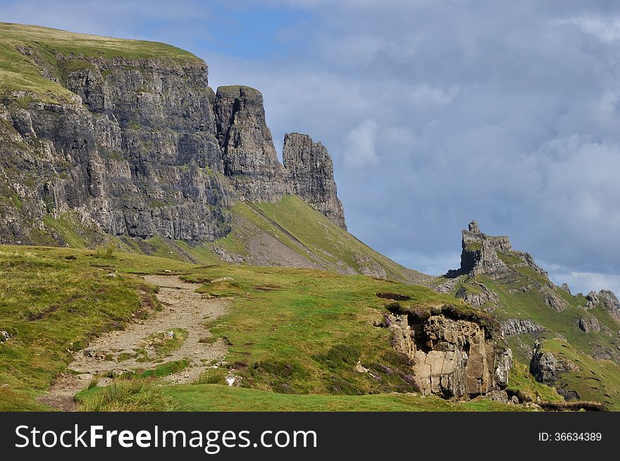Scotland Sky island mountain landscape profile. Scotland Sky island mountain landscape profile