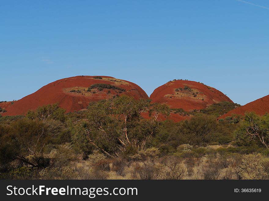 The Olgas in the red centre