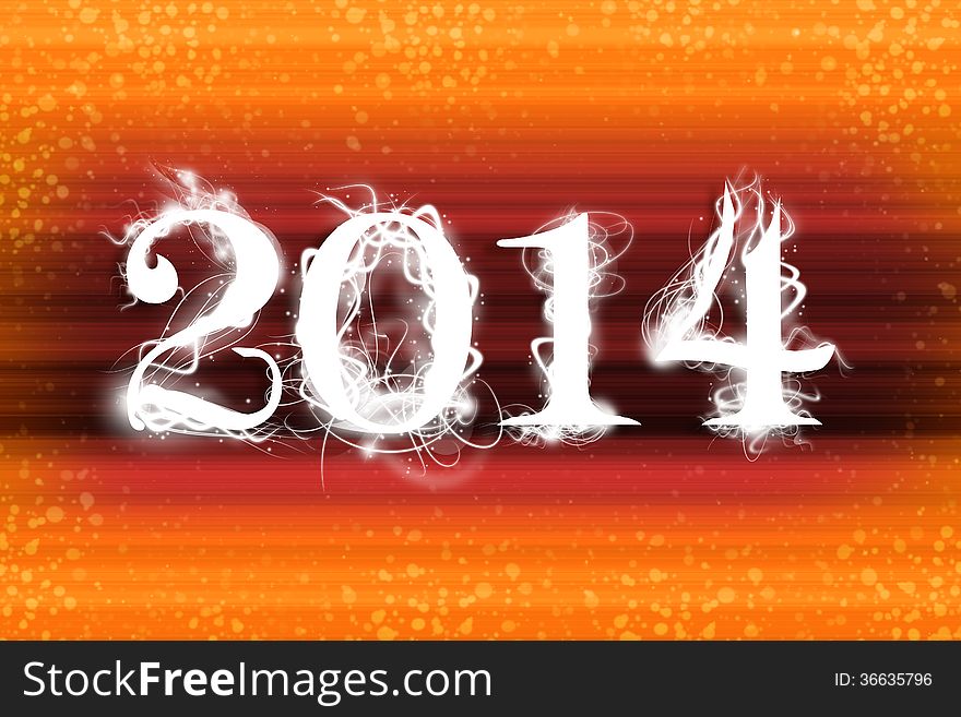 2014 in a orange background wallpaper for new year. 2014 in a orange background wallpaper for new year