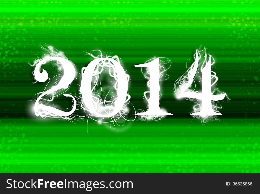 2014 in a green background wallpaper for new year. 2014 in a green background wallpaper for new year