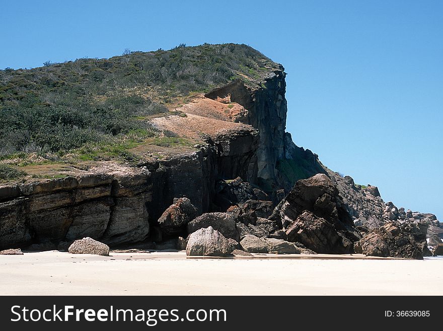 A beach headland on the NSW north coast