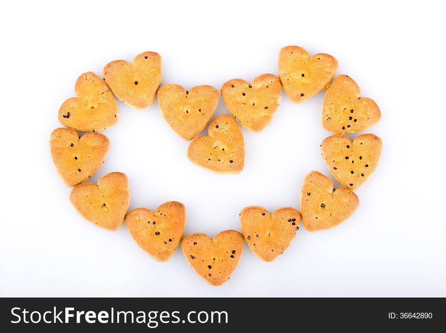 Heart from heart shaped biscuits