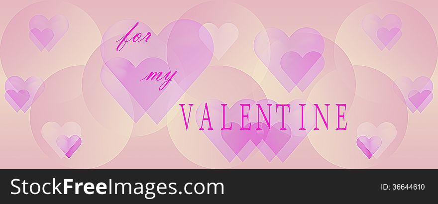 Pink Panoramic Valentines Day background greeting for cover photo image