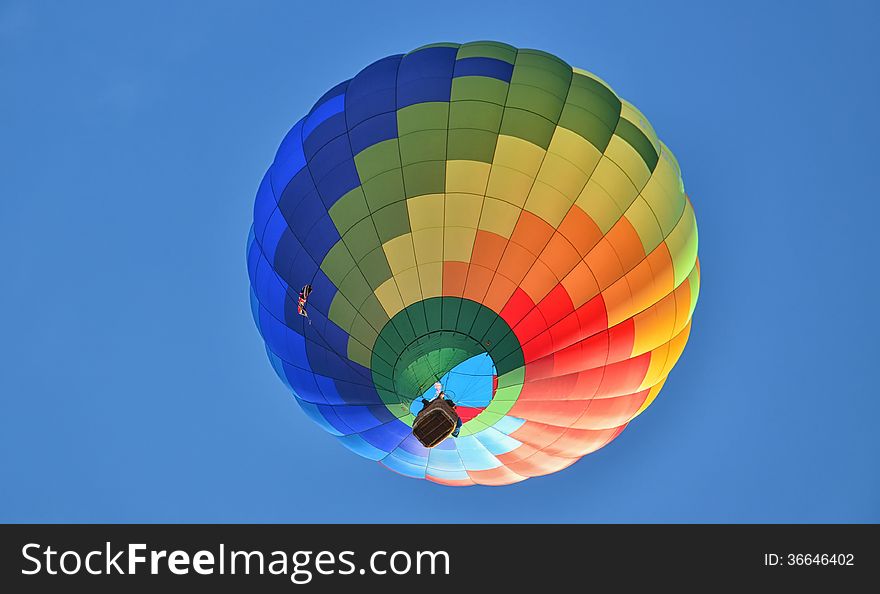 Multicolored and Striped Hot Air Balloon. Multicolored and Striped Hot Air Balloon