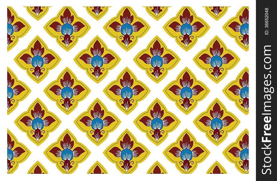 Thai traditional style art pattern in vector