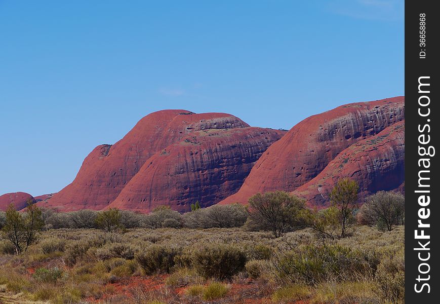 The Olgas or Kata tjuta a sandstone formation in the Northern territory in Australia. The Olgas or Kata tjuta a sandstone formation in the Northern territory in Australia