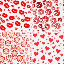 Set Of Seamless Love Patterns. Royalty Free Stock Photos Set Of Seamless Love Patterns. Royalty Free Stock Photos