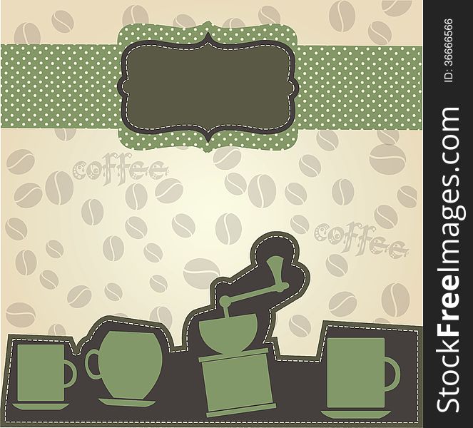 Menu banner with coffee cups - vector