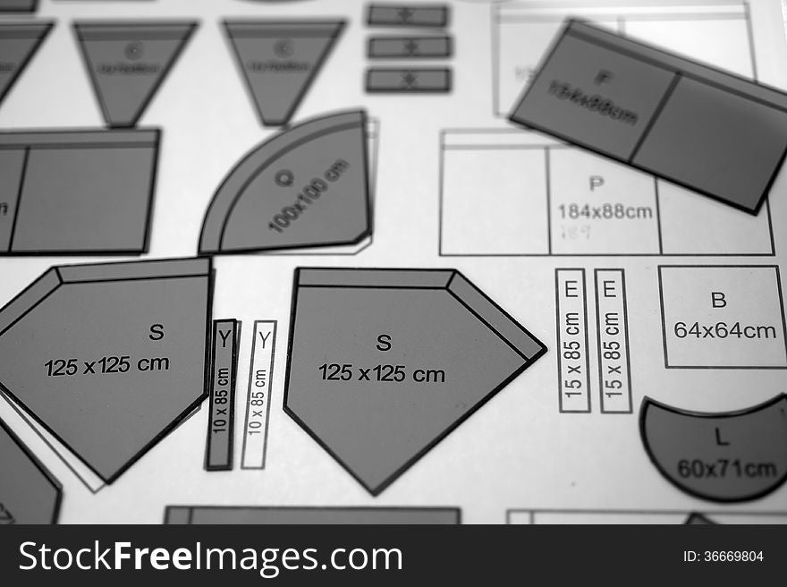 Room planning with cut out scale modules