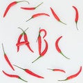 Free Red Hot Chilli Spelling Word ABC Stock Photography - 36678312
