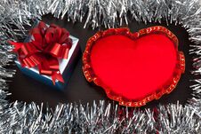 Valentine Gift Box With Heart Shape Toy On Wooden Background Wit Stock Image Valentine Gift Box With Heart Shape Toy On Wooden Background Wit Stock Image