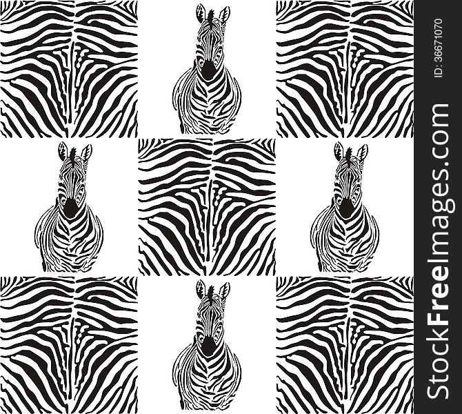 vector illustration pattern zebras for textiles