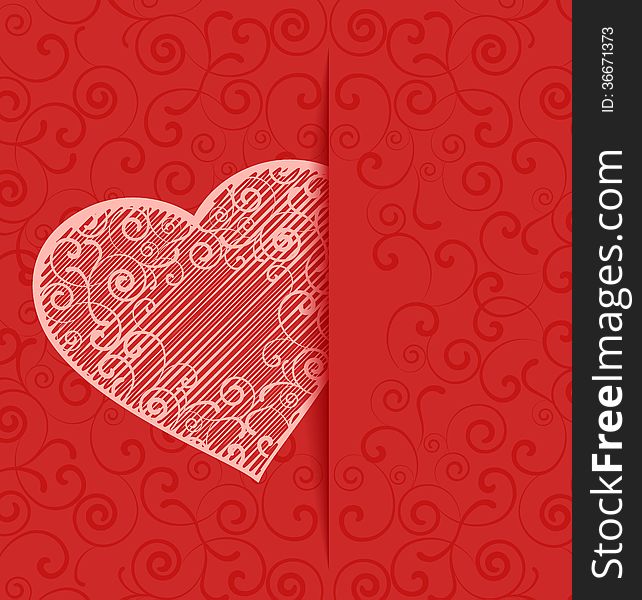 Red background with decorative heart
