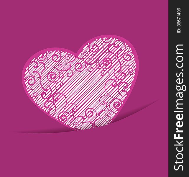 Purple background with decorative heart
