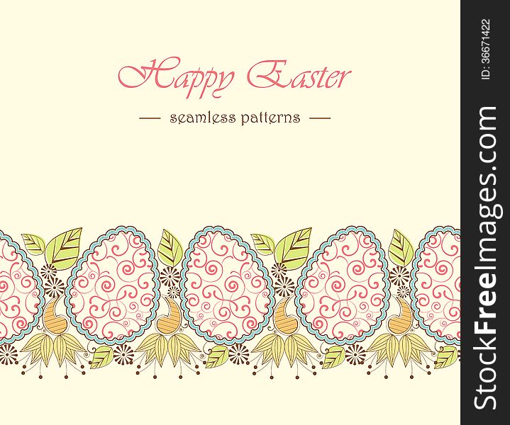 Easter background with eggs, seamless pattern