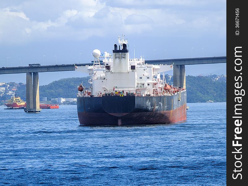 Big tanker in the harbour of rio de janeiro