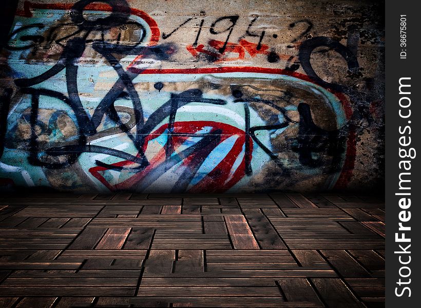 Urban Stage Graffiti Room design, ready to use in any kind of project.