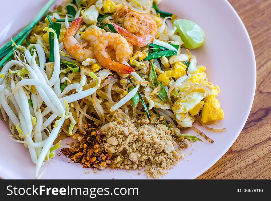 Pad Thai, stir-fried rice noodles, one of famous Thailand dish