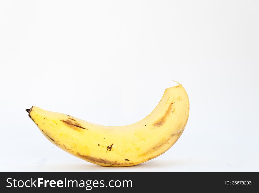 Lonely Banana On White Background