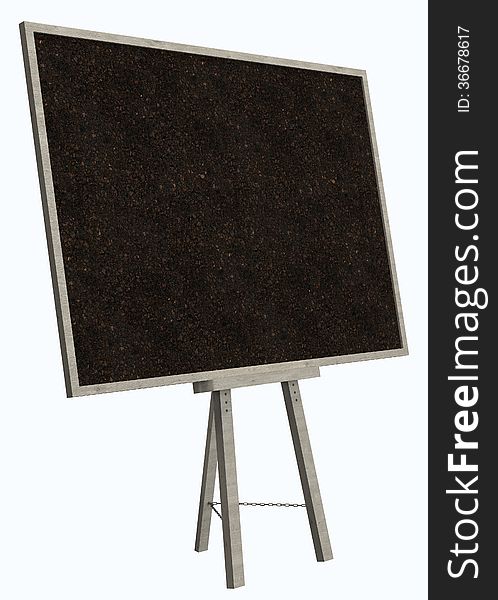 Empty blank cork board with wooden frame on white