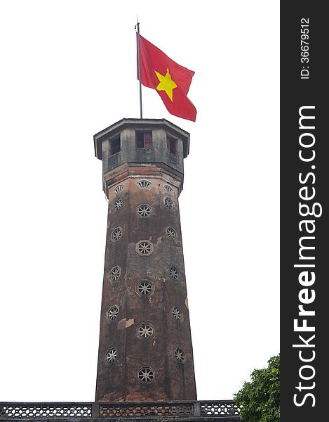 Hexagonal Flag Tower. Hanoi, northern Vietnam.