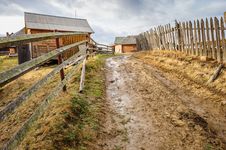 Dirty Road In Carpathian Village Stock Photography Dirty Road In Carpathian Village Stock Photography