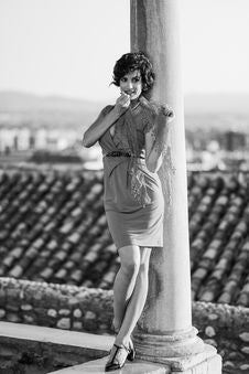 Beautiful Woman In Urban Background. Vintage Style Royalty Free Stock Images