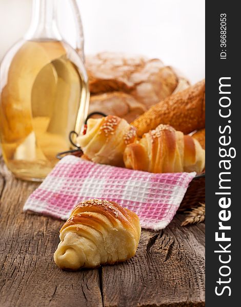 fresh croissants and breakfast-domestic food