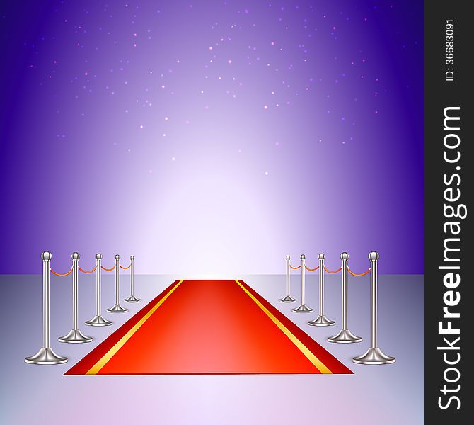 Red carpet entrance with the stanchions and the