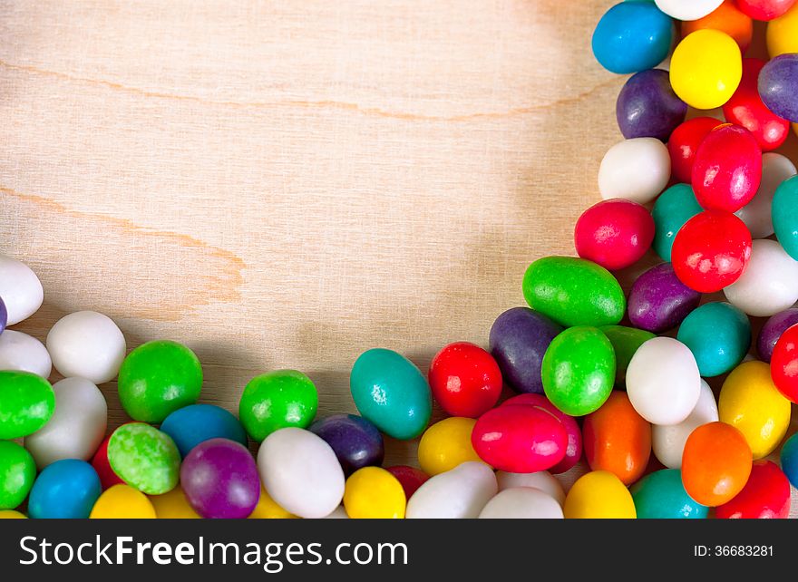 Background from colorful sweets of sugar candies