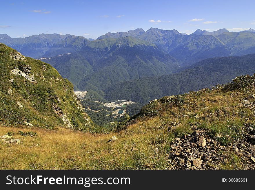 Caucasus Mountains in Krasnaya Polyana.