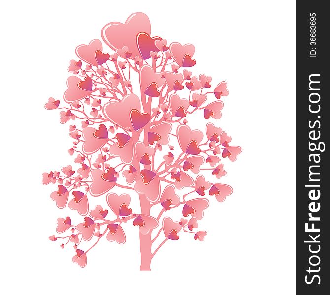 Valentines day Tree of love. Valentines day Tree of love