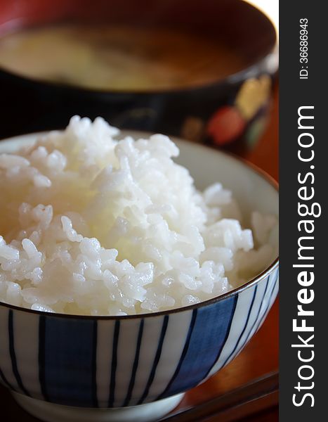 Japanese rice and miso soup