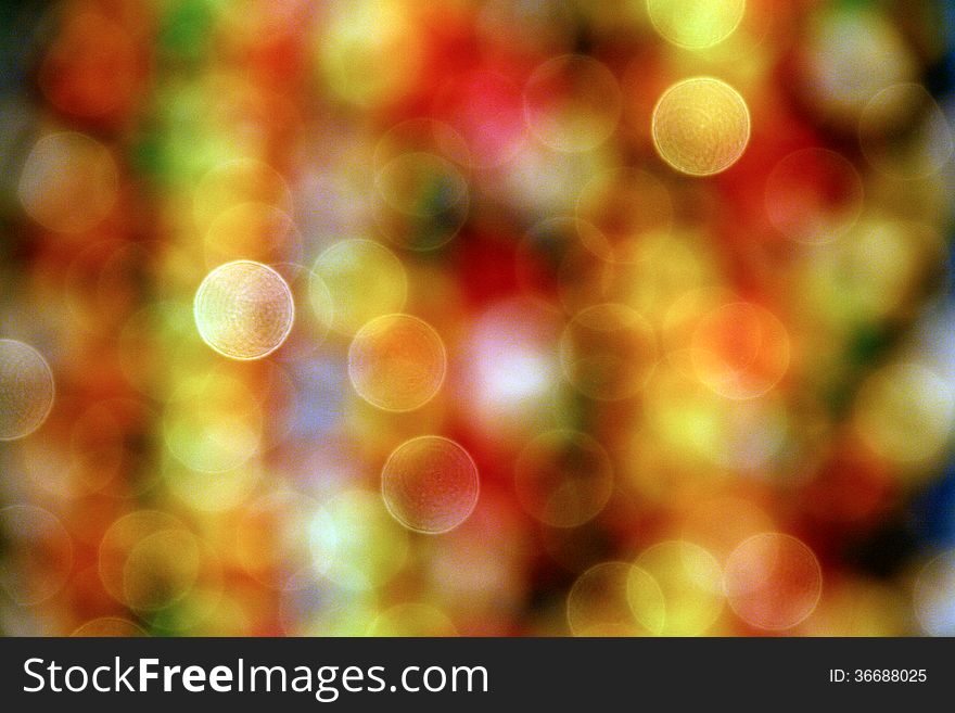 It is look amazing when take photo of light bulbs at night by out fo focus that made colorful blur of lights