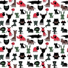 Seamless Pattern With Cute Various Colorful Animals Royalty Free Stock Images Seamless Pattern With Cute Various Colorful Animals Royalty Free Stock Images
