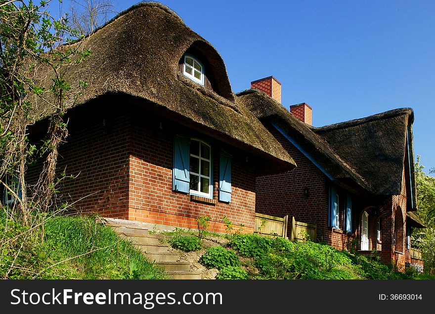 Thatched-Roof Farm House