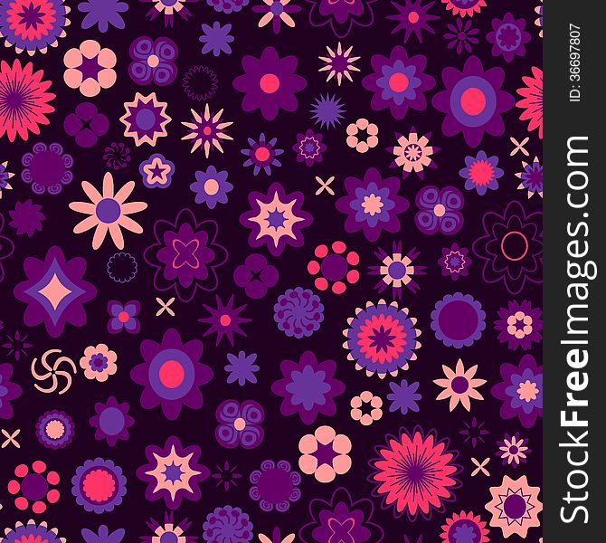 Sweet seamless pattern with flowers