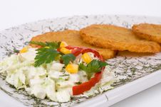 Potato Pancake / Griddle Cake On Plate Isolated Stock Photo Potato Pancake / Griddle Cake On Plate Isolated Stock Photo