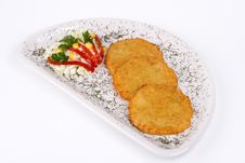 Potato Pancake / Griddle Cake On Plate Isolated Royalty Free Stock Image Potato Pancake / Griddle Cake On Plate Isolated Royalty Free Stock Image