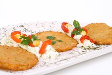 Potato Pancake / Griddle Cake On Plate Isolated Stock Photography Potato Pancake / Griddle Cake On Plate Isolated Stock Photography