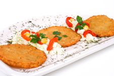 Potato Pancake / Griddle Cake On Plate Isolated Royalty Free Stock Image Potato Pancake / Griddle Cake On Plate Isolated Royalty Free Stock Image