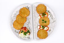 Potato Pancake / Griddle Cake On Plate Isolated Royalty Free Stock Images Potato Pancake / Griddle Cake On Plate Isolated Royalty Free Stock Images