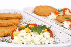 Potato Pancake / Griddle Cake On Plate Isolated Royalty Free Stock Photos Potato Pancake / Griddle Cake On Plate Isolated Royalty Free Stock Photos