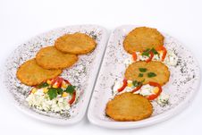 Potato Pancake / Griddle Cake On Plate Isolated Stock Photos Potato Pancake / Griddle Cake On Plate Isolated Stock Photos