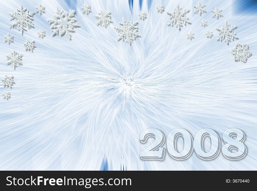 Abstract background: new year, snowflakes
