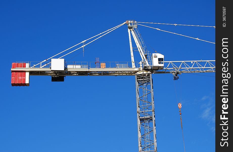 Construction Crane situated against a blue sky