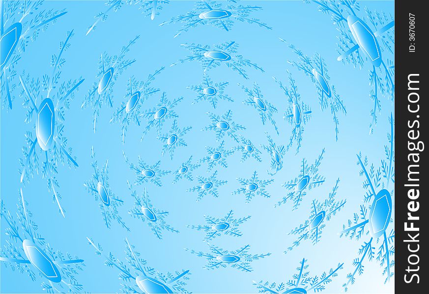 Illustration of blue flakes, abstract